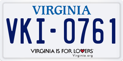 VA license plate VKI0761