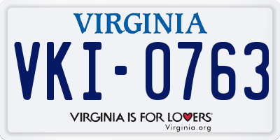 VA license plate VKI0763