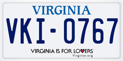 VA license plate VKI0767