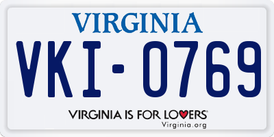 VA license plate VKI0769