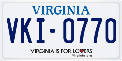 VA license plate VKI0770
