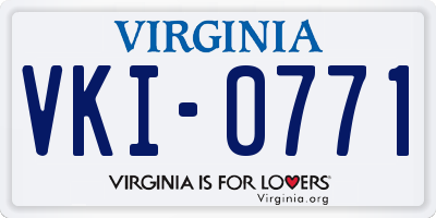 VA license plate VKI0771
