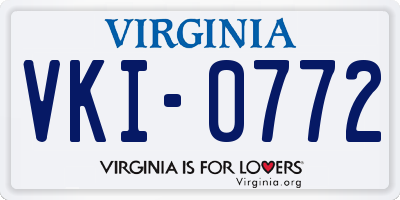 VA license plate VKI0772