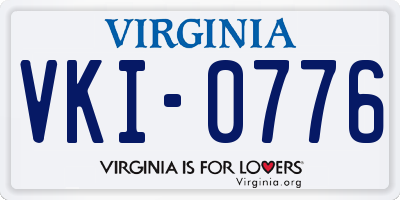 VA license plate VKI0776