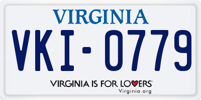 VA license plate VKI0779