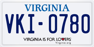 VA license plate VKI0780