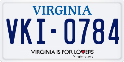 VA license plate VKI0784