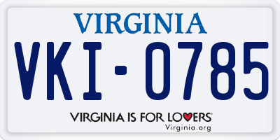 VA license plate VKI0785