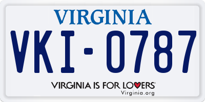 VA license plate VKI0787