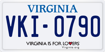 VA license plate VKI0790