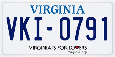 VA license plate VKI0791