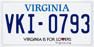 VA license plate VKI0793