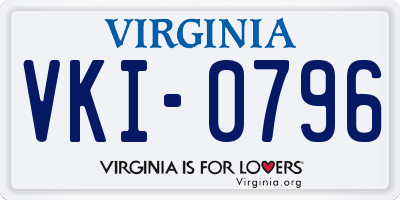 VA license plate VKI0796