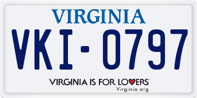 VA license plate VKI0797