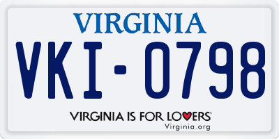 VA license plate VKI0798