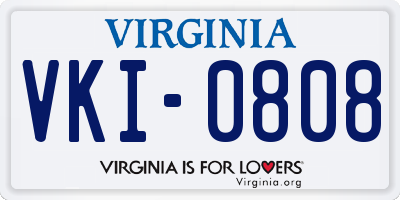 VA license plate VKI0808