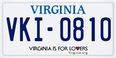 VA license plate VKI0810