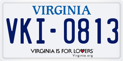 VA license plate VKI0813