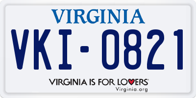 VA license plate VKI0821