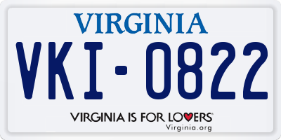 VA license plate VKI0822