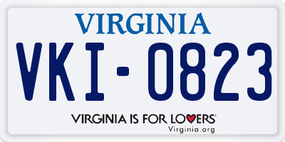 VA license plate VKI0823
