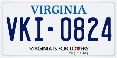 VA license plate VKI0824