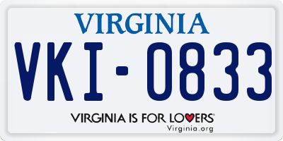 VA license plate VKI0833