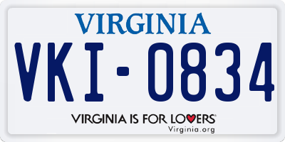 VA license plate VKI0834