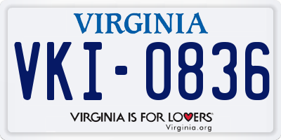 VA license plate VKI0836