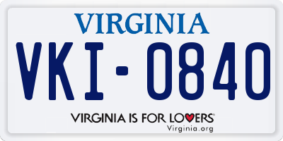 VA license plate VKI0840