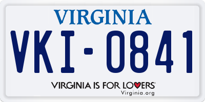 VA license plate VKI0841