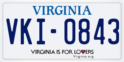 VA license plate VKI0843