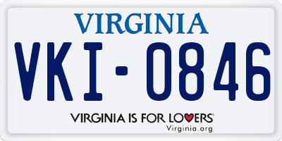 VA license plate VKI0846