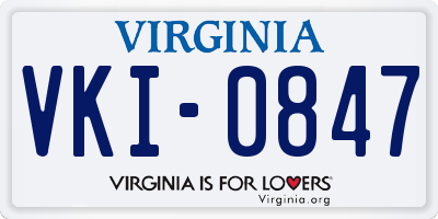 VA license plate VKI0847