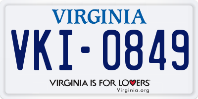 VA license plate VKI0849
