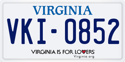 VA license plate VKI0852