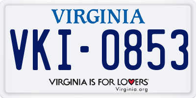 VA license plate VKI0853
