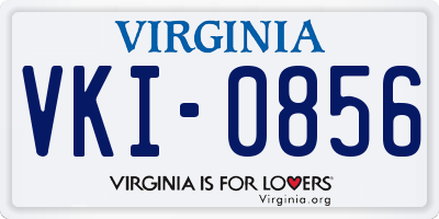 VA license plate VKI0856