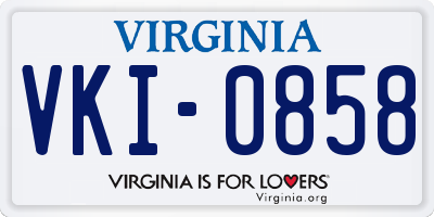 VA license plate VKI0858