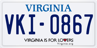 VA license plate VKI0867