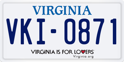 VA license plate VKI0871