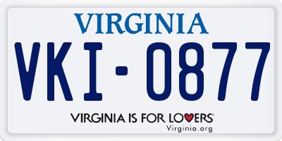 VA license plate VKI0877