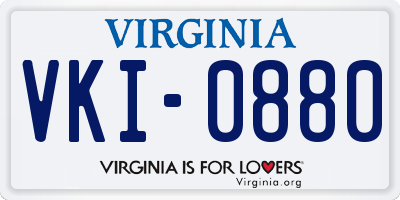 VA license plate VKI0880
