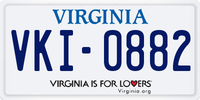 VA license plate VKI0882
