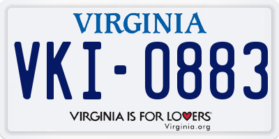 VA license plate VKI0883