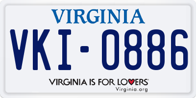 VA license plate VKI0886