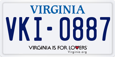 VA license plate VKI0887