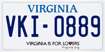 VA license plate VKI0889