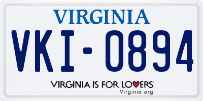 VA license plate VKI0894