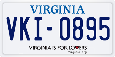 VA license plate VKI0895